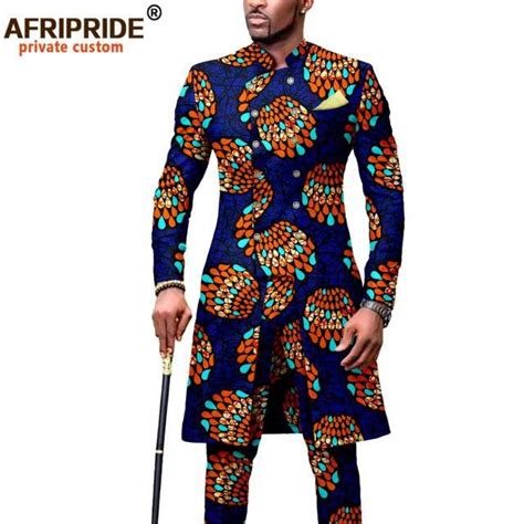 Men`s Suit African Clothing Dashiki Printed Jacket And Ankara Pants 2