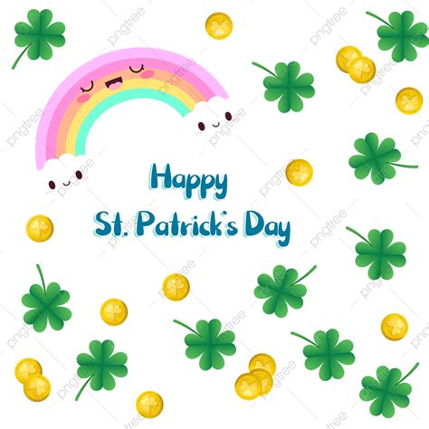 St Patrick’s Day Png Image Happy St Patricks Day Rainbow Clover Gold Png Image For Free Download