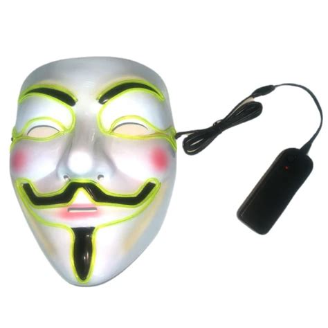 Dropship Halloween Led Hacker Mask V Vendetta Mask Adult Glowing ...