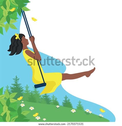 Vector Illustration Happy Young Black Girl Stock Vector Royalty Free 2170371531 Shutterstock