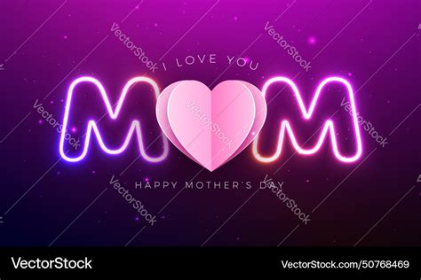 Happy Mothers Day Greeting Card Design With Pink Vector Image