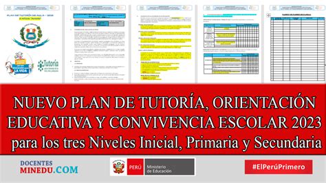 Nuevo Plan De Tutor A Orientaci N Educativa Y Convivencia Escolar