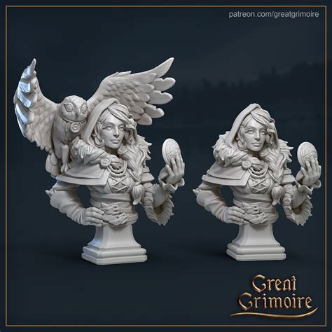 Eira Bust 32mm Great Grimoire 3d Printed Resin Miniature Etsy