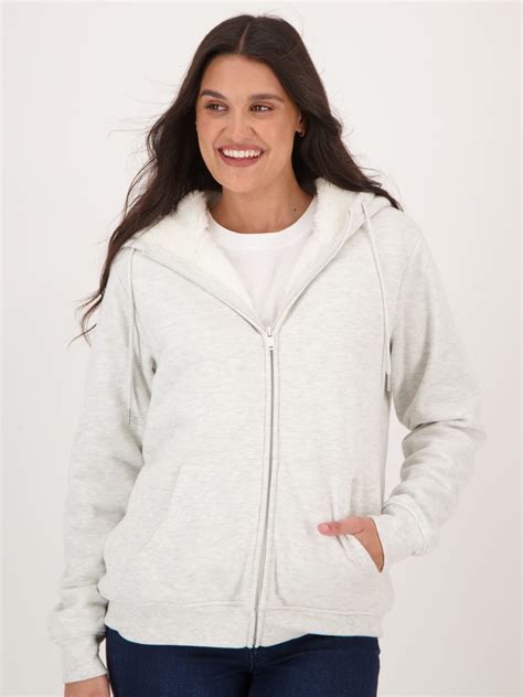 Light Grey Marle Womens Sherpa Fleece Hoodie Bestandless™ Online