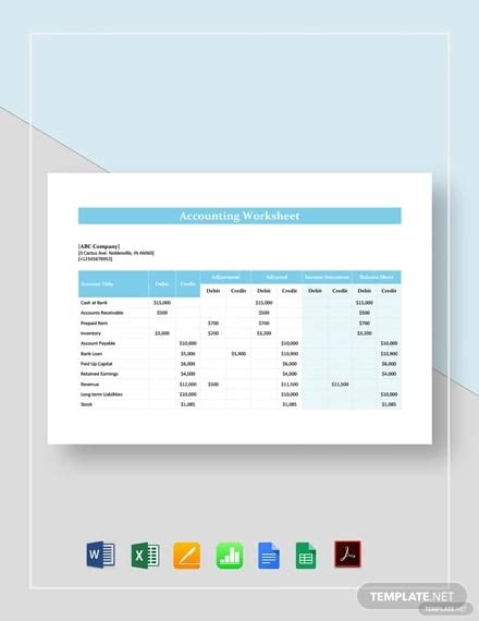 5+ Accounting Worksheet Templates - Free Excel Documents Download