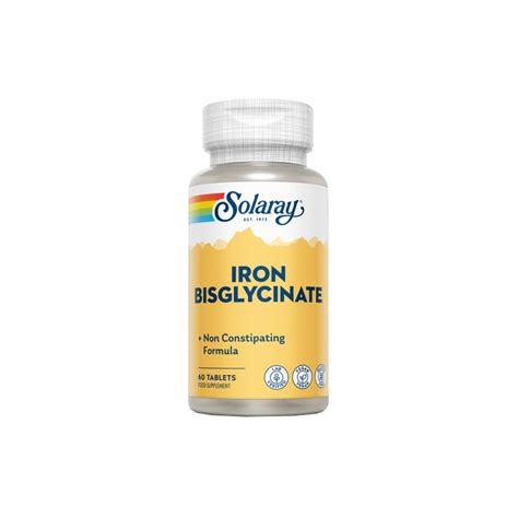 Solaray Iron Bisglycinate 60 Comprimidos.