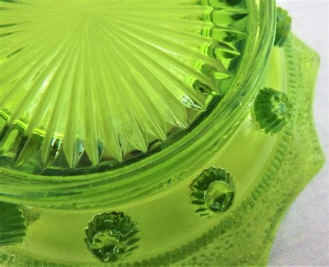 Vintage Green Pressed Glass Davidson Glass English Etsy