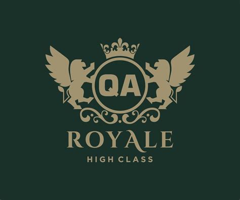 Golden Letter Qa Template Logo Luxury Gold Letter With Crown Monogram