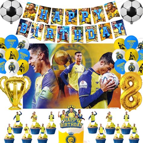 Decoraciones De Fiesta De Cumplea Os De F Tbol Ronaldo Globos De Fiesta