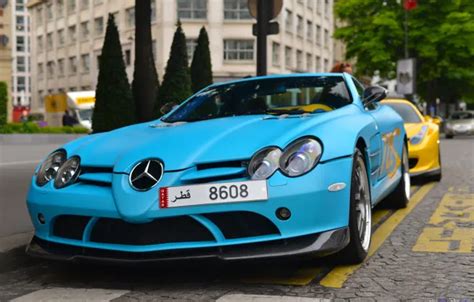 Wallpaper McLaren SLR Blue Mercedes Benz SLR McLaren 722 Edition