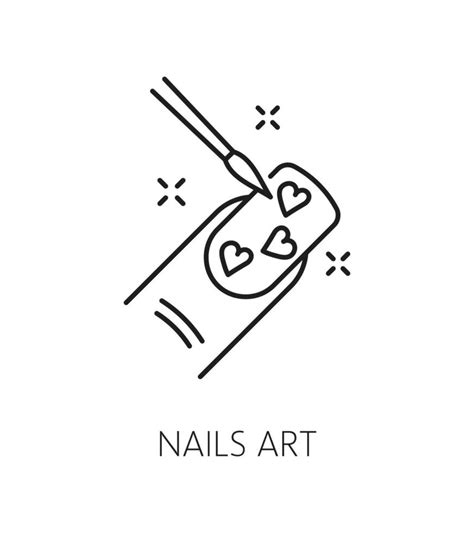 Manicure service outline icon with nail art 37928612 Vector Art at Vecteezy