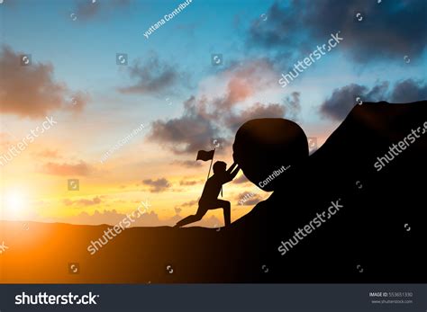 Silhouette Businessman Patience Hard Work Pressure Stock Photo ...