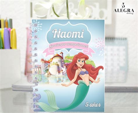 Libretas De La Sirenita Ariel Para Recuerdo De Fiesta En