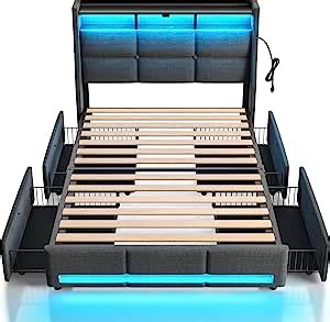 Amazon Rolanstar Twin Size Bed Frame With Led Lights And Charging