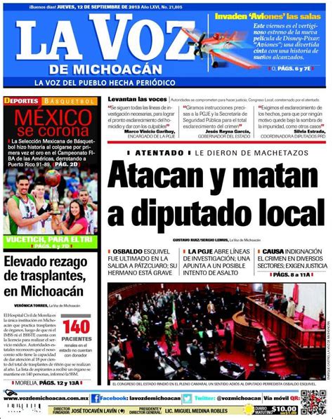 Periódico La Voz de Michoacán México Periódicos de México Edición