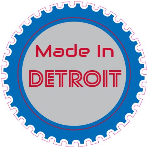 Made In Detroit Gear Sticker - U.S. Custom Stickers