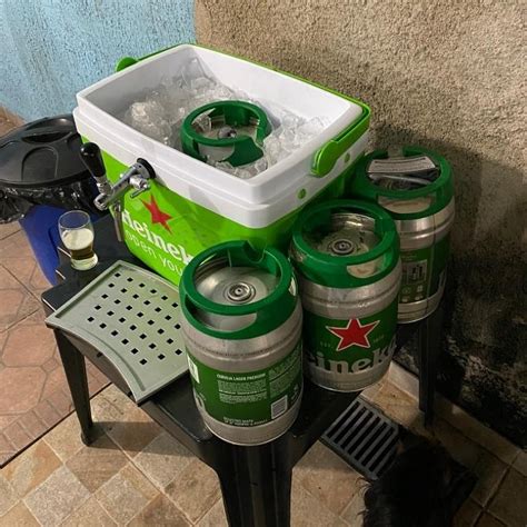 Chopeira A Gelo Para Barril 5 Litros Heineken Serpentina R 700