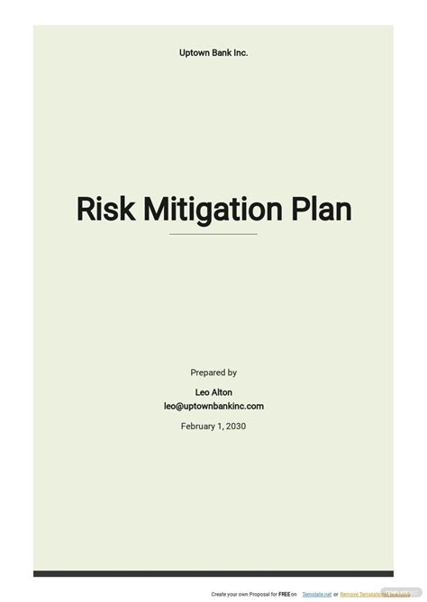 Risk Mitigation Plan Template - Google Docs, Word, Apple Pages, PDF ...