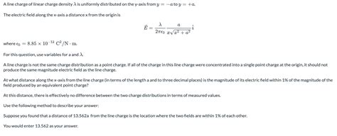 [Solved]: A line charge of linear charge density is unifo