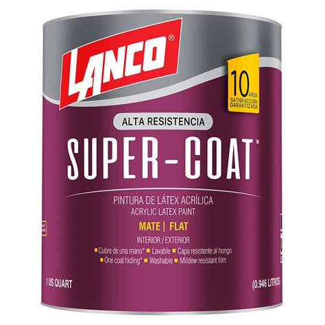 Comprar Pintura Látex Acrílica Lanco Super Coat Color Mate 1lt Walmart Costa Rica