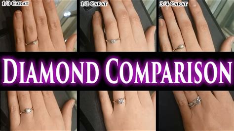 1 Carat Diamond Ring On Finger Hand 2 Ct Size Comparison 1 2 1 5 3 0 5