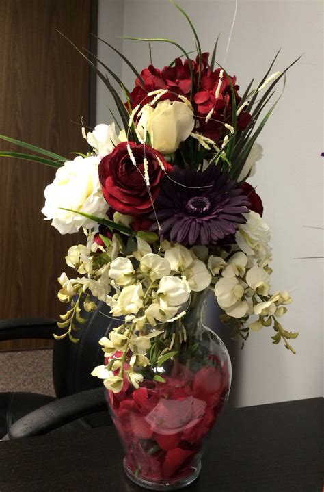 Silk Flower Arrangement To Brighten Office Large Floral Arrangements