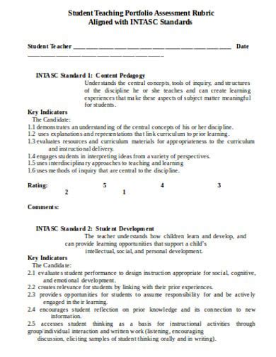 10 Portfolio Assessment Templates In Pdf Word