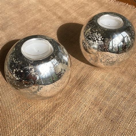 Pottery Barn Accents Pottery Barn Mercury Glass Candle Holders Poshmark