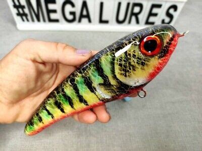 Custom Musky Muskie Lures Jerkbait Firetiger Mega Lures Wood Ebay