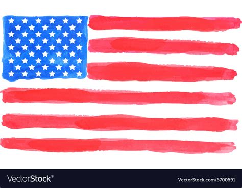 Watercolor American Flag Royalty Free Vector Image