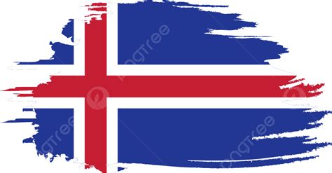 Bandera De Islandia Estilizada Sobre Fondo Blanco Transparente PNG