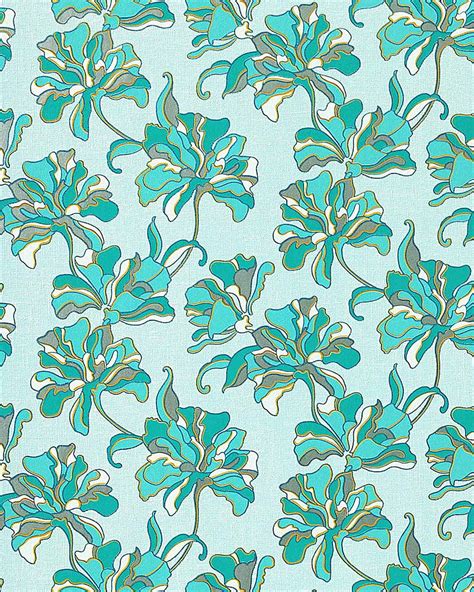 Flowers Textured Wall Covering Floral Edem 072 22 Vinyl Blue And White