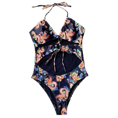 Maillot De Bain Une Pi Ce Femme Bikini Push Up Pad Bandage Hsw L Oneritea Black