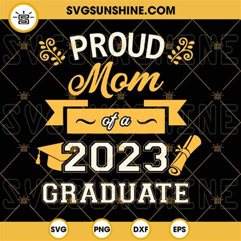 Proud Mom Of A Graduate Svg Graduation Svg Proud Senior Svg