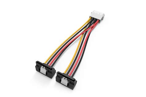Кабель-переходник питания Vention MOLEX 4pin M / 2 x SATA 15pin F угол ...