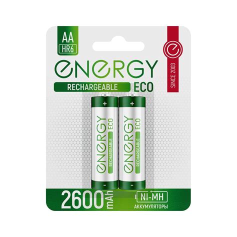 Аккумулятор ENERGY Eco NIMH-2600-HR6/2B (АА) 104989 - выгодная цена ...