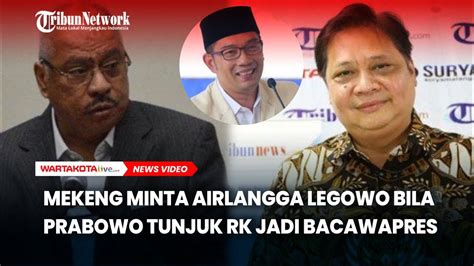 Waketum Golkar Harap Airlangga Ikhlaskan Rk Jadi Bacawapres Prabowo