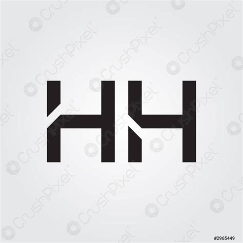 Hh Logo Design Vector Template Initial Linked Letter Hh Vector Stock