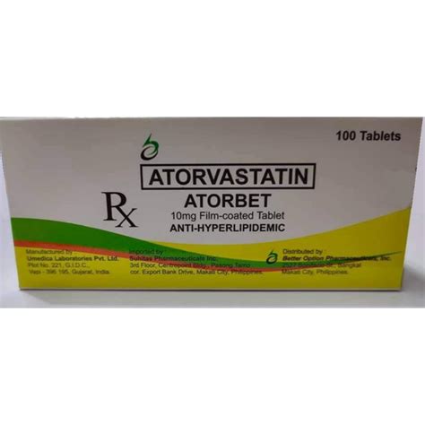 Atorbet Atorvastatin Mg Film Coated Tablet S Price In The