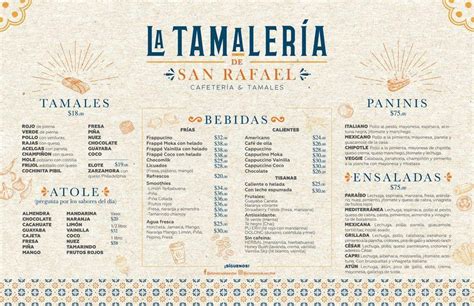 Carta Del Restaurante Tamaleria San Rafael Guadalajara