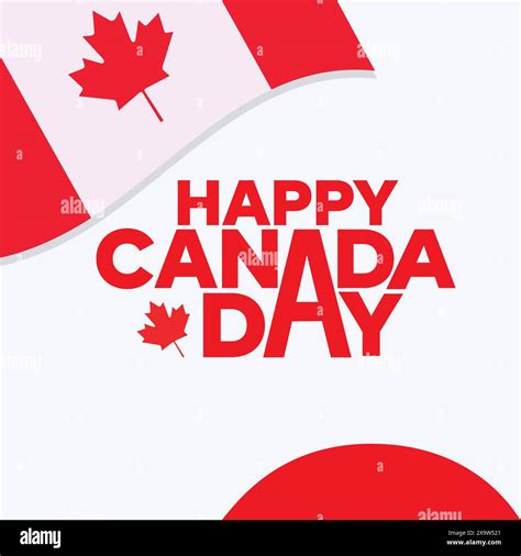 Canada Day Template Design With Maple Leaf And Canada Flag On White