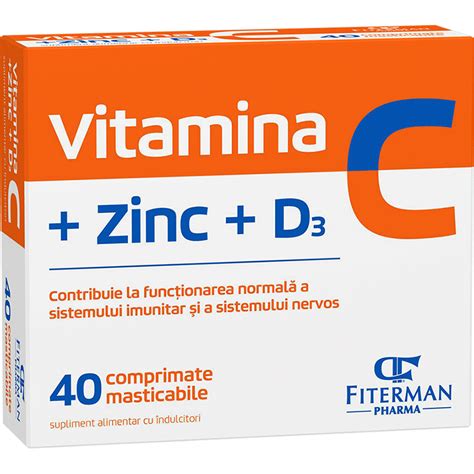 Vitamina C Zinc D3 40 Comprimate Masticabile Catena Ro