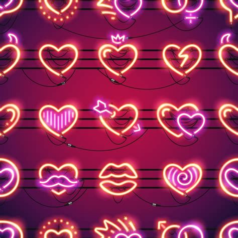 Neon Heart Desktop Wallpaper