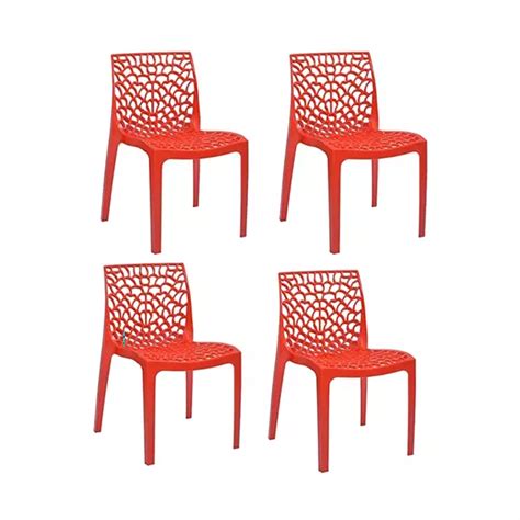 Buy Supreme Web Plastic Armless Cafeteria Chair Red Set Of Online