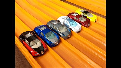 Hot Wheels 6 X Bugatti Veyron Review RACE All Colors YouTube