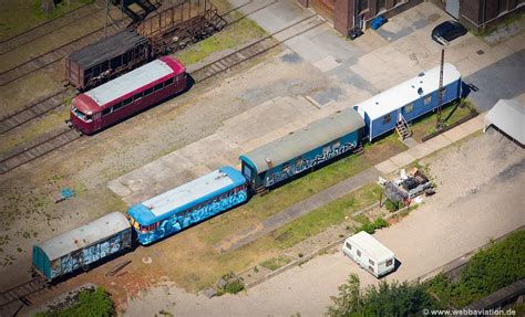 Schienenbusse Auf Der Bahnbetriebswerk Gelsenkirchen Bismarck Luftbild