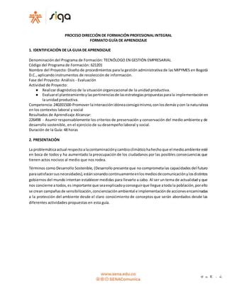 Guia De Aprendizaje Promover Ambiental Pdf