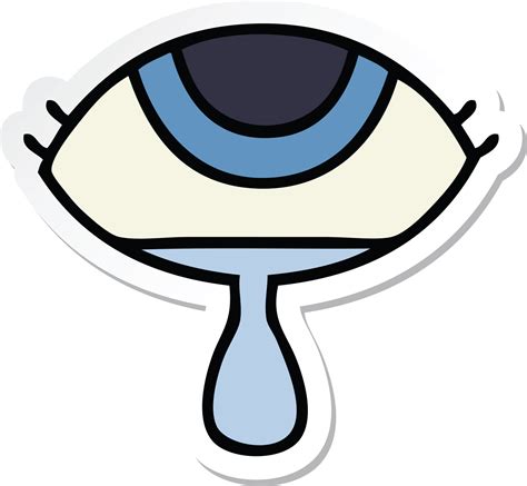 Sticker Of A Cute Cartoon Crying Eye 42548983 Png