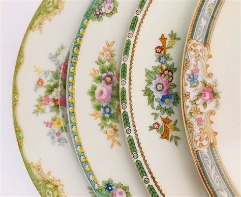 Vintage Mismatched China Dinner Plates For Wedding Bridal Etsy