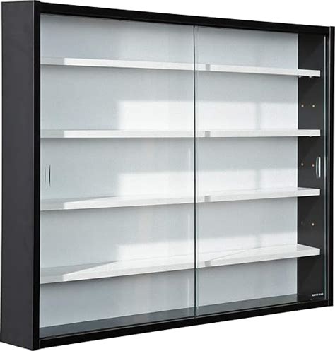 Pkline Vitrinekast Comit Glas Vitrine Hangkast Wandkast Wit Zwart